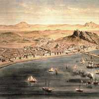 Alicante around year 1832 in Spain painting