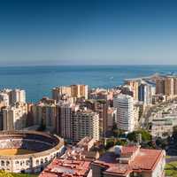 Cityscape and landscape in Malaga, Spain