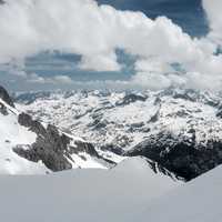 Cold Mountain Landscape under the clouds in Panticosa, Spain