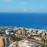 Costa Adeje with shoreline and city