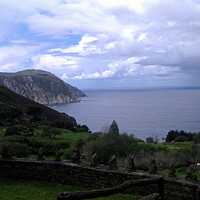 Hilly Shoreline landscape in Galicia, Spain