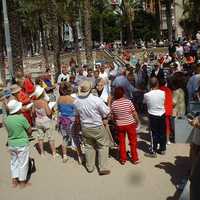 Late morning community singing in Benidorm, Spain