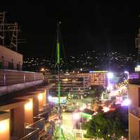 Lloret de Mar at night with lights in Spain