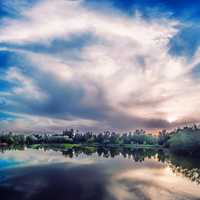 Marble sky and lake in Spain