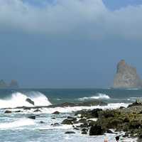 Roques de Anaga Coastline landscape in Santa Cruz de Tenerife in Spain