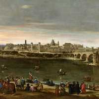 View of Zaragoza painting in Spain
