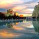 Cityscape of the city of arts and sciences in Valencia, Spain