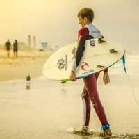 Boy Surfer heading to shore