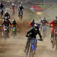Motor Cross Riders on the course