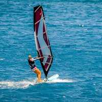 Windsurfing on the sea