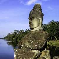 Buddha statue on rock in Sri Lanka