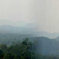 Dambadeniya Mountain top with misty landscape