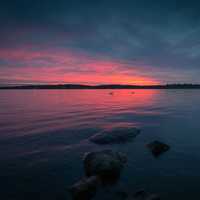 Dusk across the waters in Stockholm