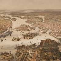 Panorama over Stockholm in 1868
