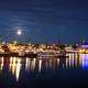 Stockholm, lighted city at night