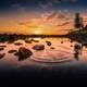 Sunrise over the pond in Stockholm, Sweden