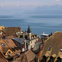 Rooftops in Geneva overlooking the Lake