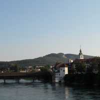 Aare river at the old city of Olten in Switzerland