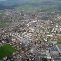 Aerial view of Steffisburg in Switzerland