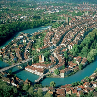 Aerial View of the Old City in Bern, Switzerland
