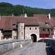 Bridge and buildings in  Saint-Ursanne, Switzerland