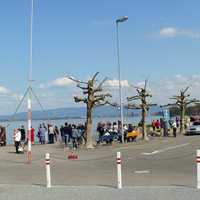 Lakeside Crowd and landscape in Rorschach, Switzerland