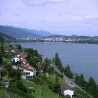 Landscape of Lake Biel in Switzerland