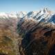 Mountain, town, and valley landscape in Ferden, Switzerland