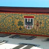 Painted Gable with symbol in Aarau, Switzerland