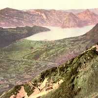 Stans from the Stanserhorn Around 1900 in Switzerland