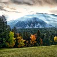 Sunrise over the Rhine gorge and mountains