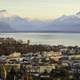 Sunset landscape over Vevey in Switzerland