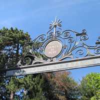 Wrought iron work above the entrance into Villa James de Pury in Neuchatel, Switzerland