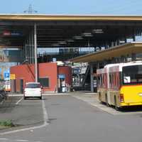 Zollikofen train station with Buses in Switzerland