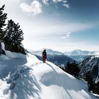 Standing on the Snowy Mountain at  Aletsch Glacier, Fieschertal