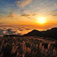 Sunset over the Mountains landscape in Taiwan