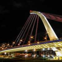 Dazhi Bridge in Taipei Taiwan, at night