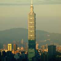 Height of Taipei 101 building in Taiwan