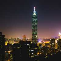 Taipei at night in Taiwan