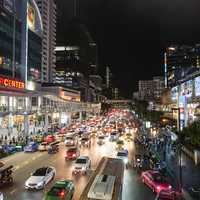 Downtown traffic in the streets  of Bangkok, Thailand