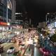 Downtown traffic in the streets  of Bangkok, Thailand