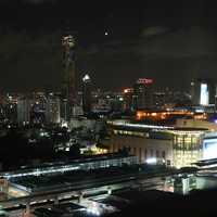 Night view of the Siam Square area in Bangkok, Thailand