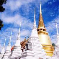 Sky over the Temples in Bangkok, Thailand