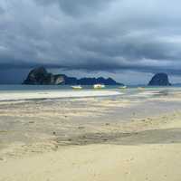 Beach under the clouds landscape at Thailand