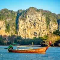 Sailing in the landscape of Thailand on the River