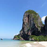 Shoreline and rock hill in Thailand