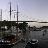 Fatih Sultan Mehmet Bridge landscape in Istanbul, Turkey