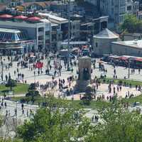 People in the square of Istanbul, Turkey