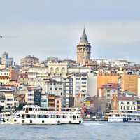 Skyline with buildings and Cityscape in Istanbul, Turkey