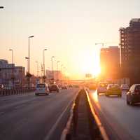 Streets, traffic, and cityscape in Istanbul, Turkey